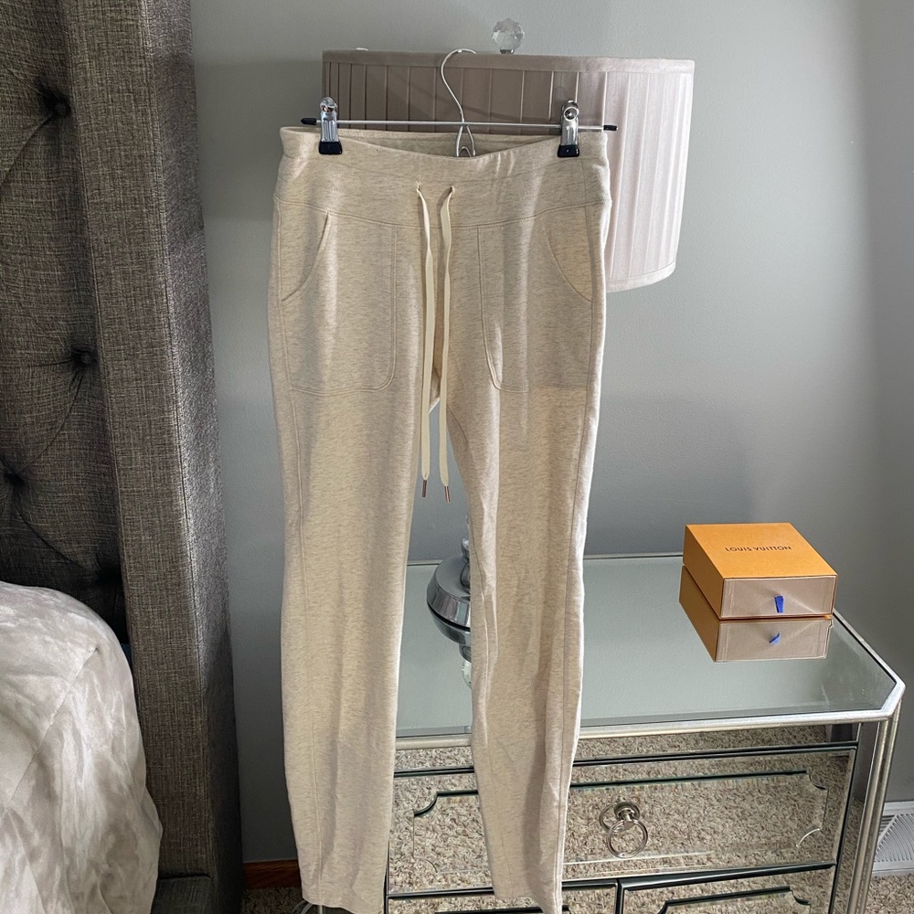 CALIA Soft Cream Color Tied Jogger Leggings